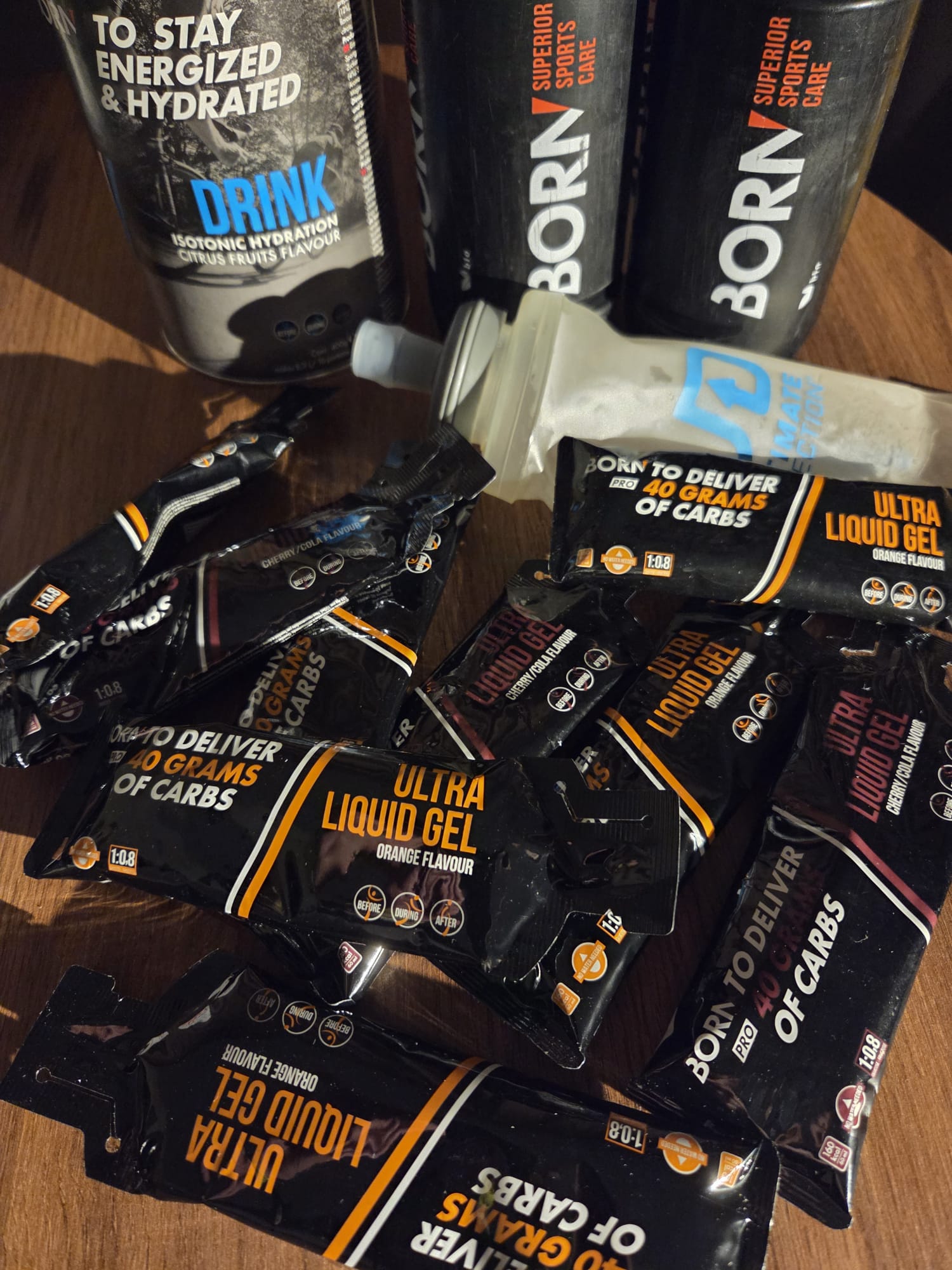 Gels en sportdrank van Born